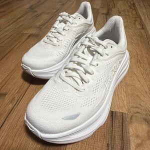 Hoka Bondi 9 White Running Shoes 1162014 WWWH Sneaker Womens 8 D Wide